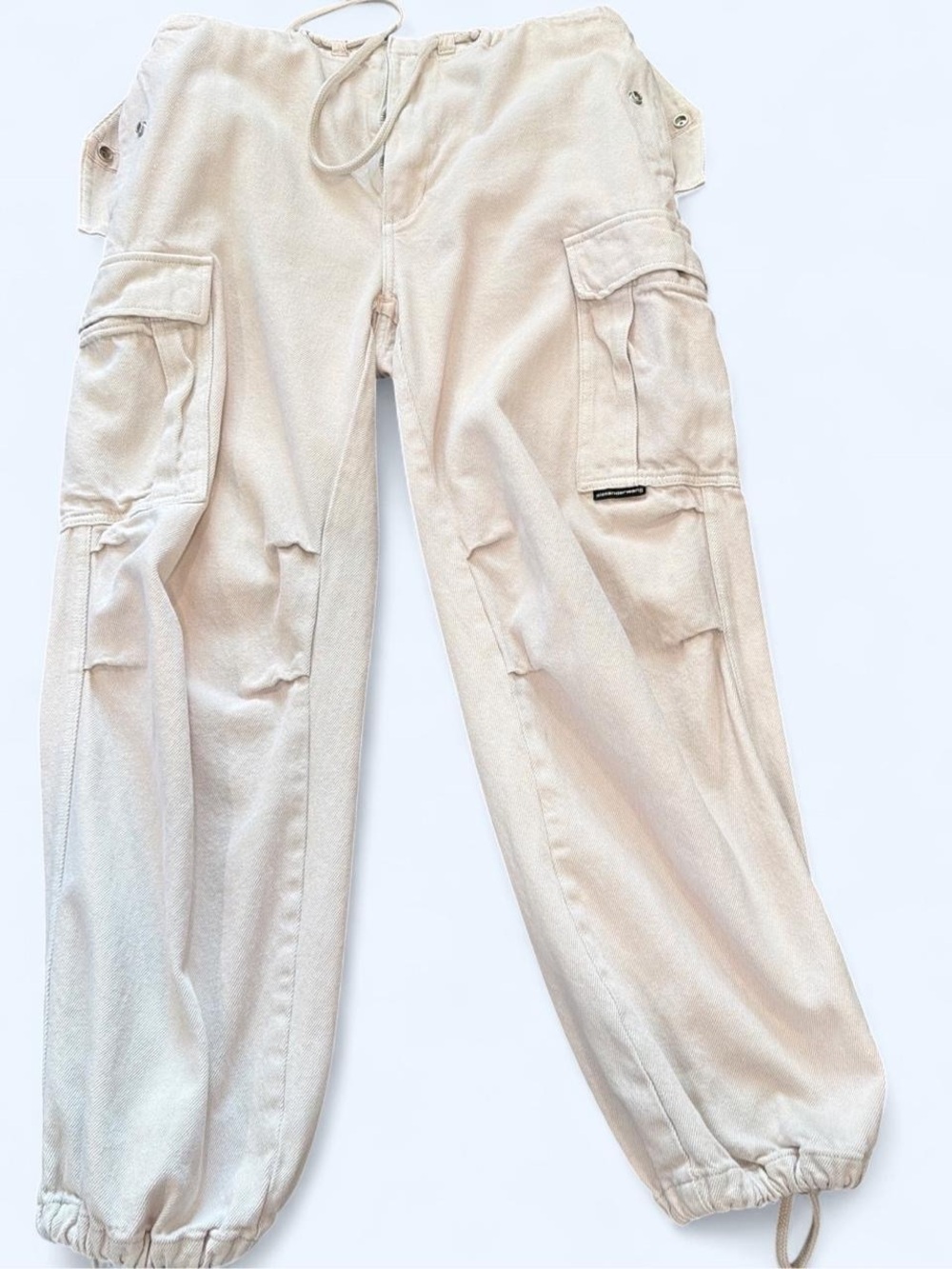 Alexander Wang Cargo Jogger Pants – Cream/Off-White